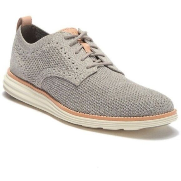 Cole Haan Original Grand Stitchlite Plain Oxford Shoes in Grey - Picture 1 of 8